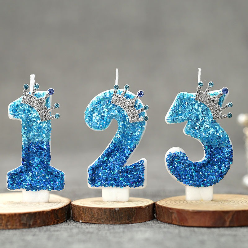 Candle Supplies Free Shipping - 창의적인 공작새 블루 크라운 디지털 생일