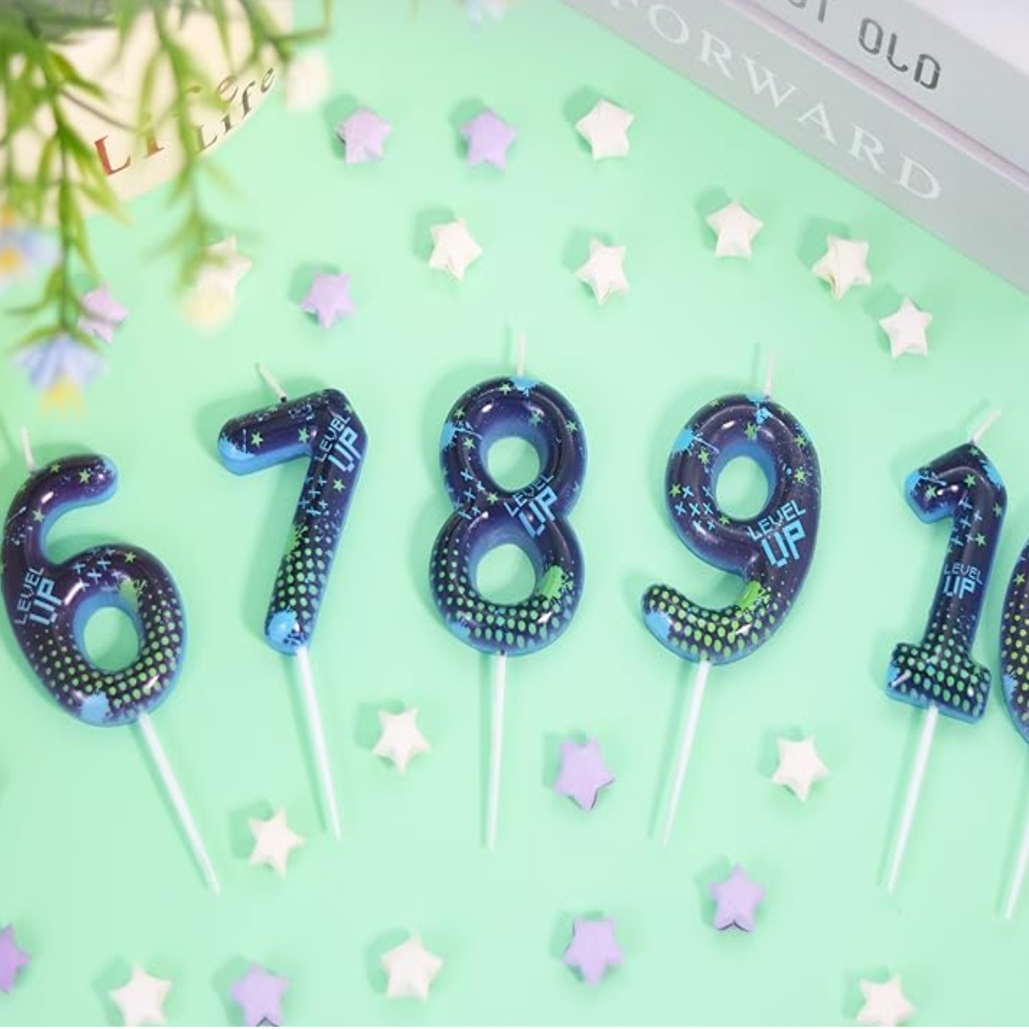 Candle Supplies Usa - 블루 게임보이 0-9 생일 양초, 비디오