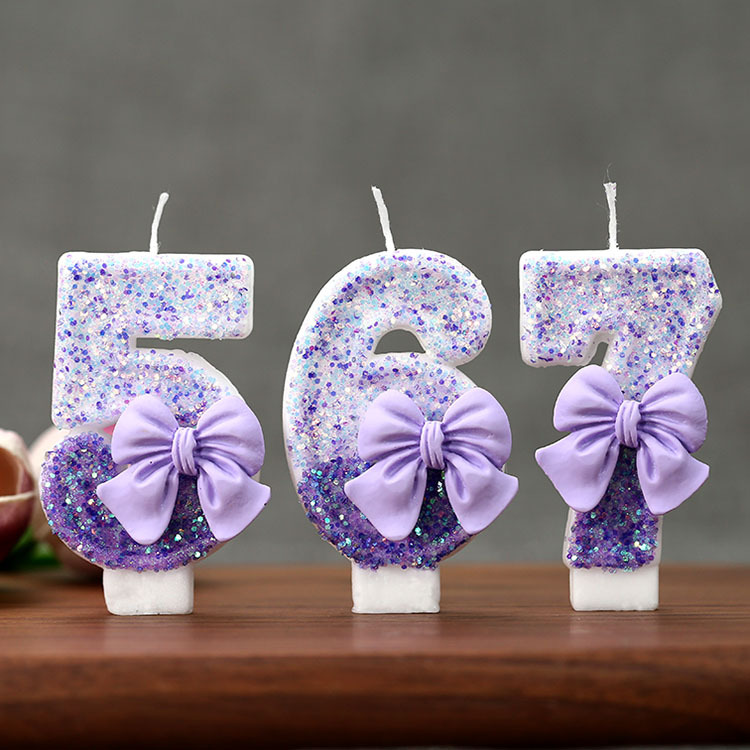 Candle Supplies Free Shipping - 창의적인 글리터 그라데이션 퍼플 리본 0-9