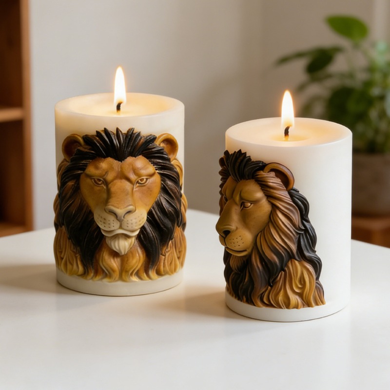 Candle Supplies Luxury - 동물 사자 양초 몰드 실리콘 양초