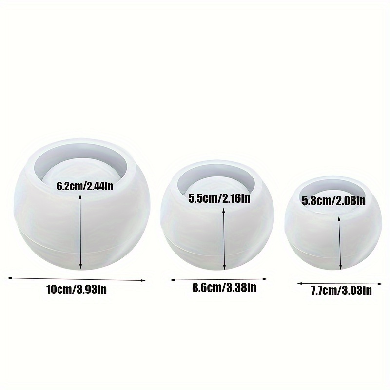 Candle Supplies Jars - 3개입-원형 화분 실리콘 몰드 3가지 사이즈