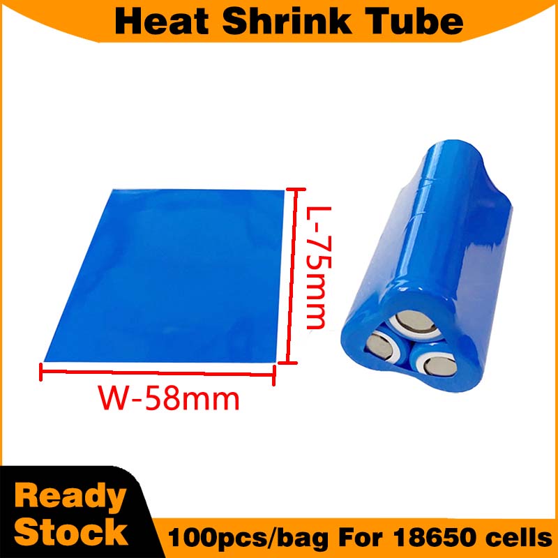 Shrink Sleeve Pvc - 18650 배터리 셀용 파란색 열수축 튜브,