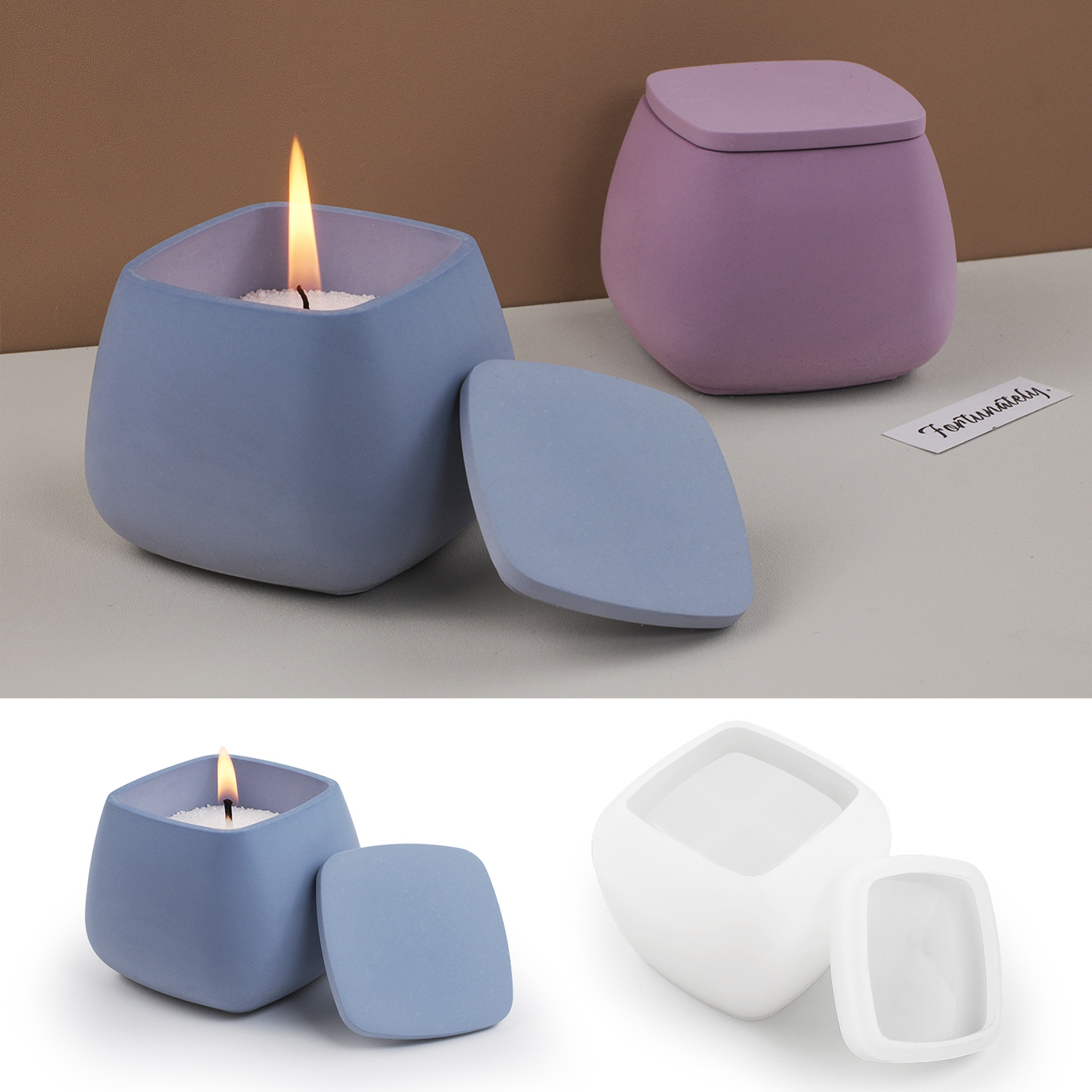 DIY 에폭시 시멘트 석고 실리콘 몰드 사각 캔들 컵  - Candle Supplies Jars 리뷰 및 가격