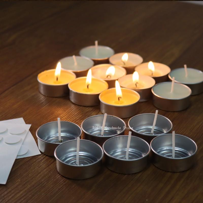 100 심지 100 스티커 포함 빈 차 왁스 원형 알루 - Candle Supplies Jars 리뷰 및 가격