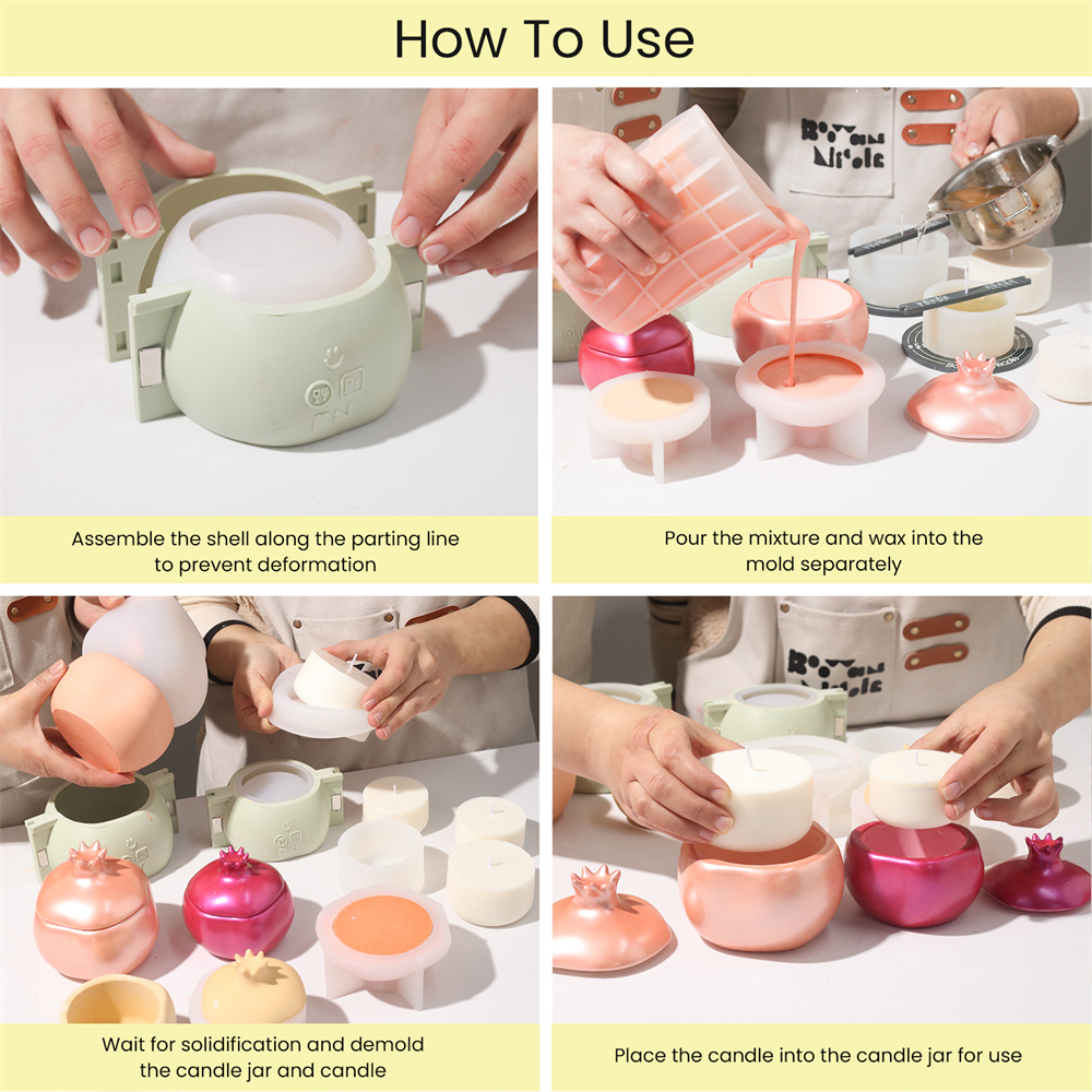 니콜 석류 콘크리트 양초 항아리 및 리필 실리콘 금형  - Candle Supplies Jars 리뷰 및 가격