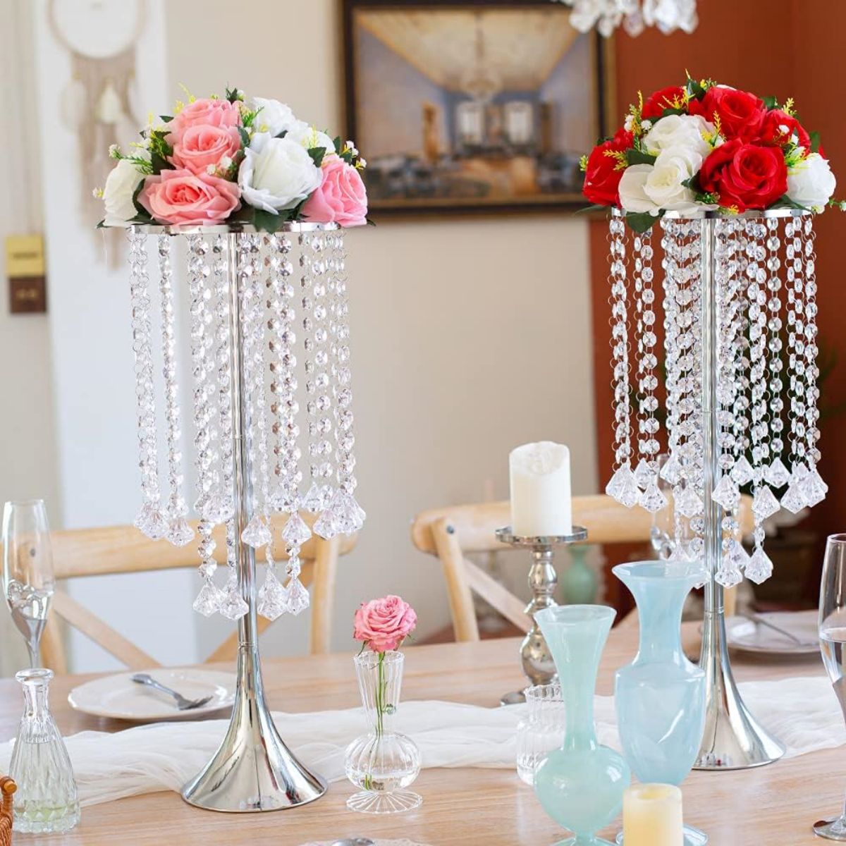 2/10pcs 럭셔리 크리스탈 플라워 스탠드 21.9  - Candle Supplies Luxury 리뷰 및 가격