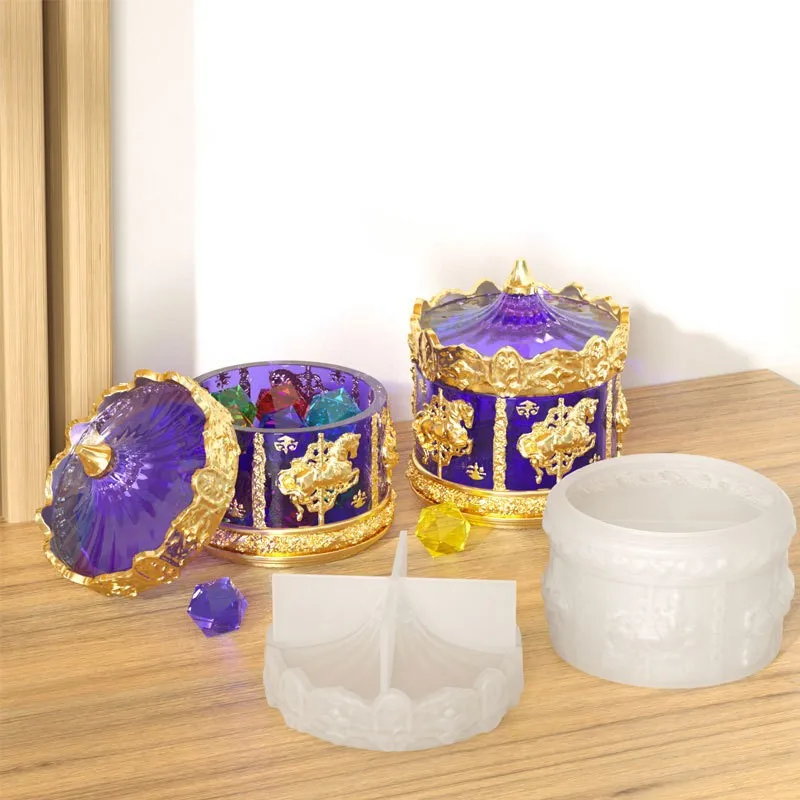 1세트 캔들 용기 레진 몰드 회전목마 실리콘 몰드(뚜껑 - Candle Supplies Jars 리뷰 및 가격