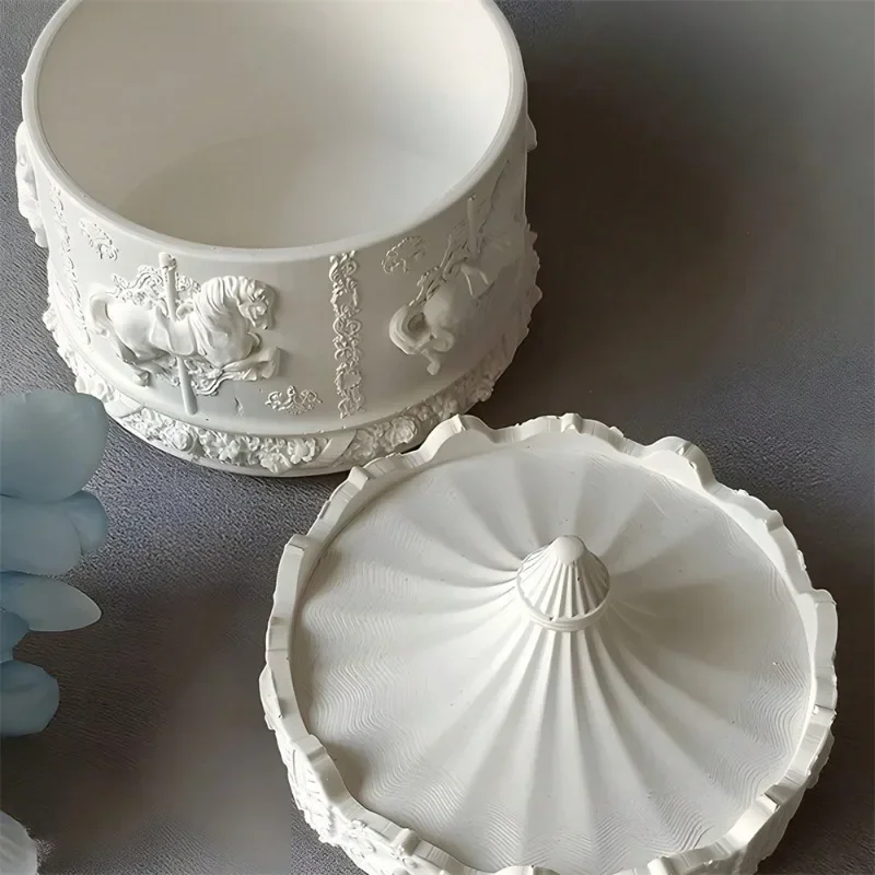 1세트 캔들 용기 레진 몰드 회전목마 실리콘 몰드(뚜껑 - Candle Supplies Jars 리뷰 및 가격