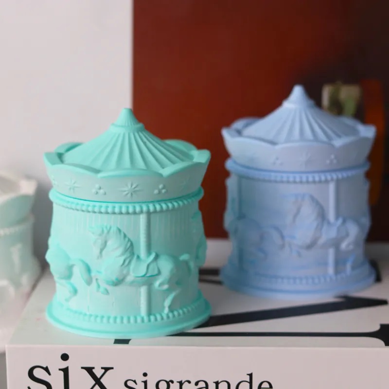 재미 있은 회전 목마 저장 상자 실리콘 금형 DIY 귀 - Candle Supplies Jars 리뷰 및 가격