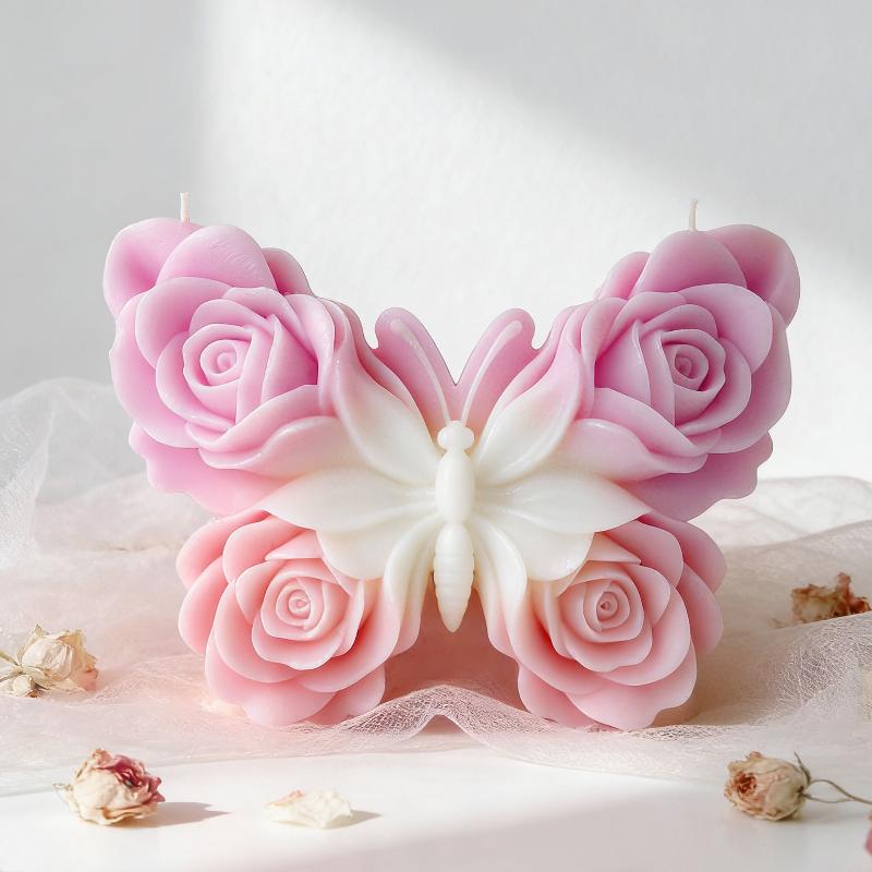 DIY 장미 나비 모양 실리콘 몰드 수제 아로마 캔들  - Candle Supplies Free Shipping 리뷰 및 가격
