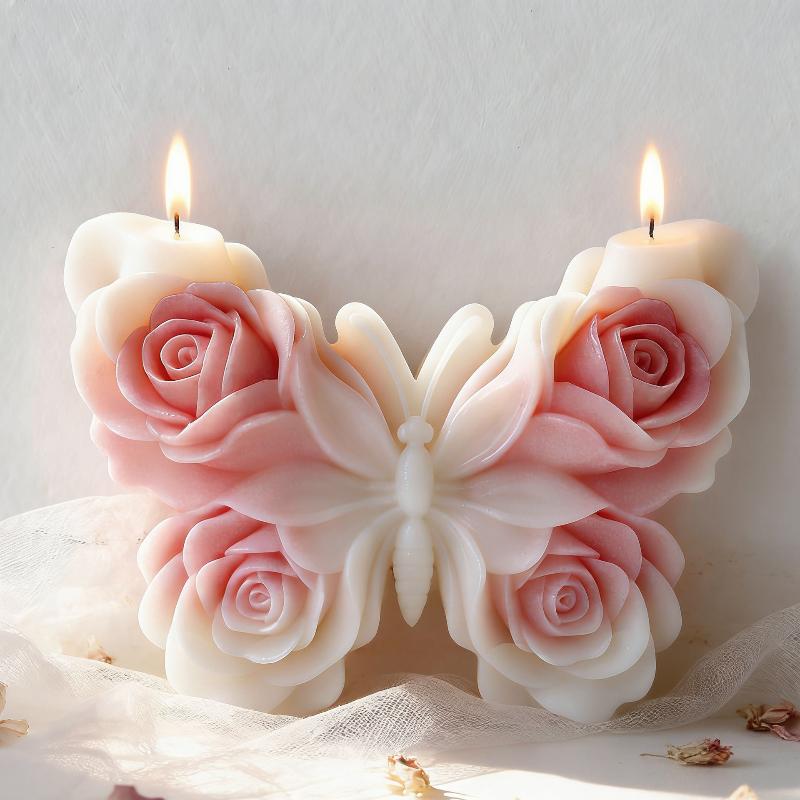 DIY 장미 나비 모양 실리콘 몰드 수제 아로마 캔들  - Candle Supplies Free Shipping 리뷰 및 가격