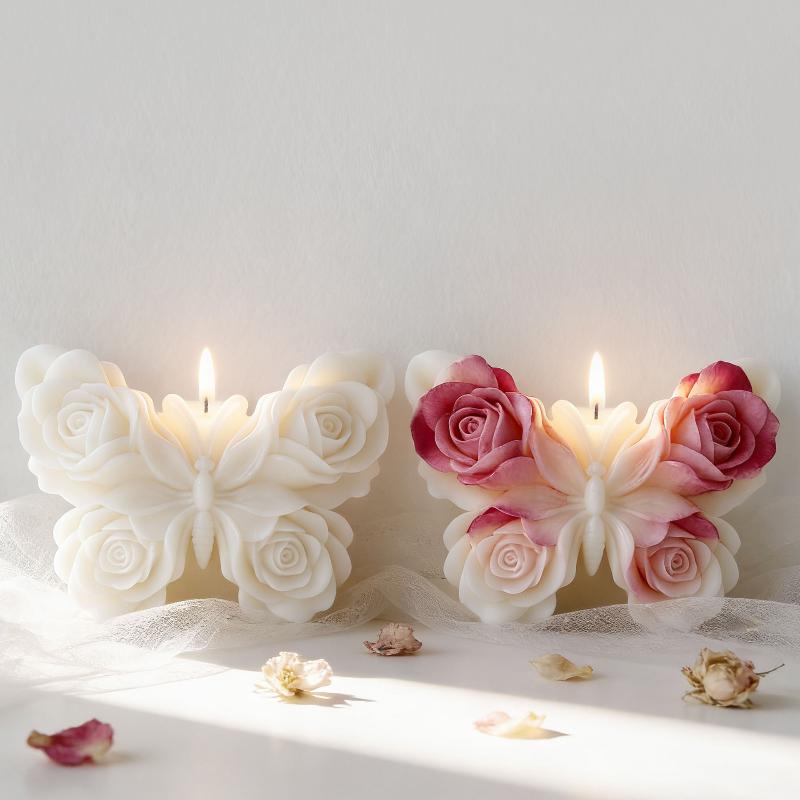 DIY 장미 나비 모양 실리콘 몰드 수제 아로마 캔들  - Candle Supplies Free Shipping 리뷰 및 가격