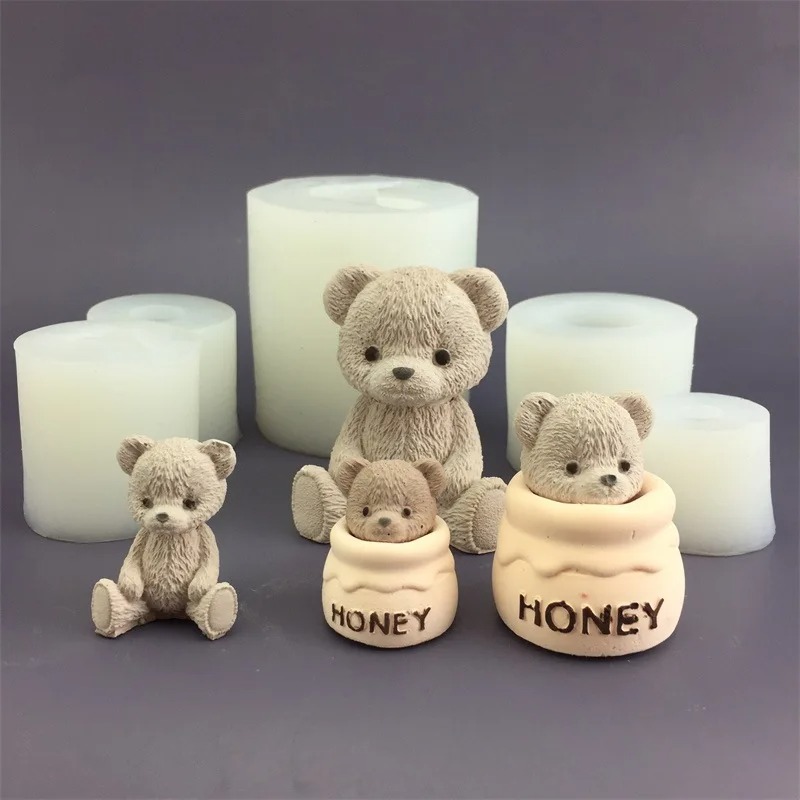 귀여운 곰돌이 꿀병 실리콘 캔들 몰드 큐브 몰드 아로마 - Candle Supplies Jars 리뷰 및 가격