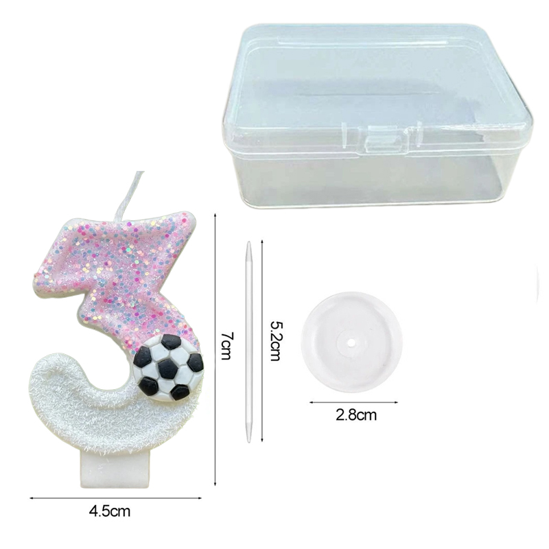 핑크 화이트 스팽글 스포츠 축구 디지털 생일 양초 -  - Candle Supplies Free Shipping 리뷰 및 가격