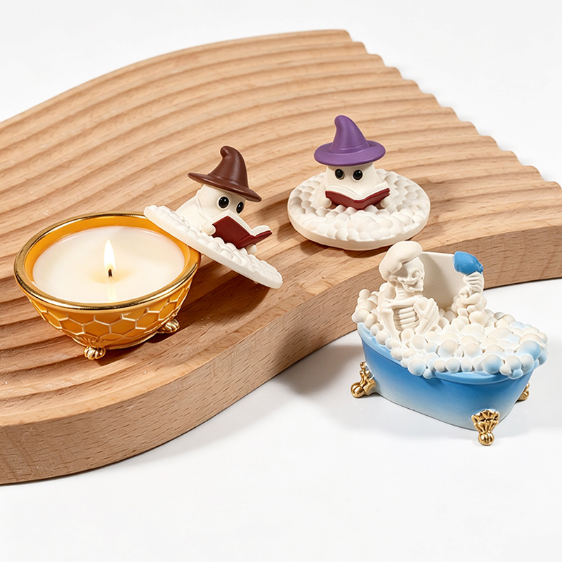 인간 골격 유령 욕조 보관함 실리콘 몰드 DIY 할로윈 - Candle Supplies Jars 리뷰 및 가격