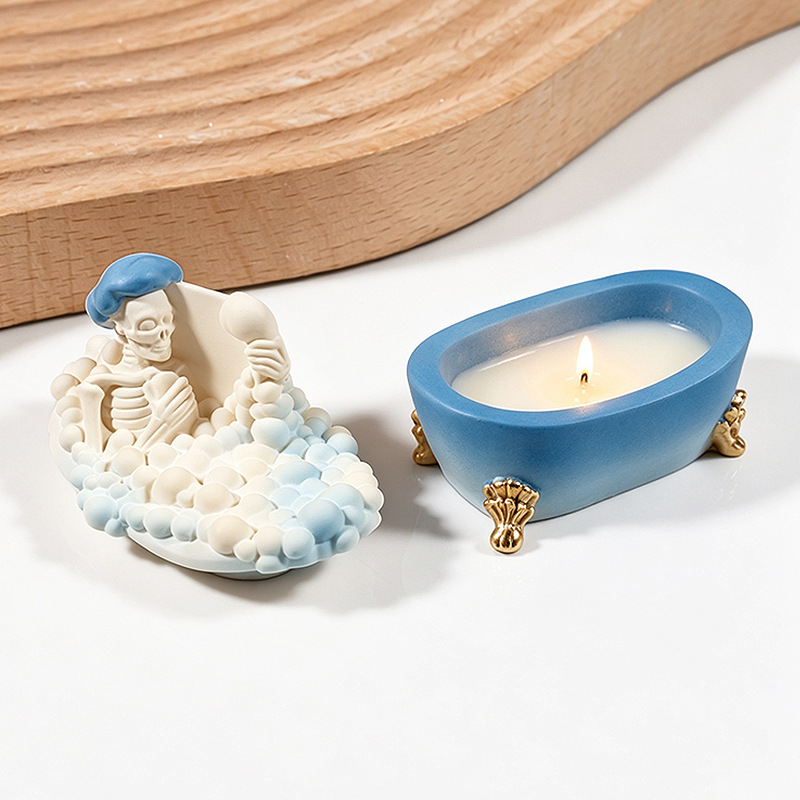 인간 골격 유령 욕조 보관함 실리콘 몰드 DIY 할로윈 - Candle Supplies Jars 리뷰 및 가격